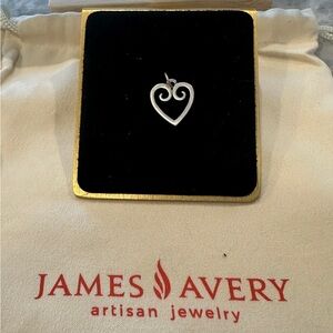 James Avery Retired Medium Scroll Heart Charm